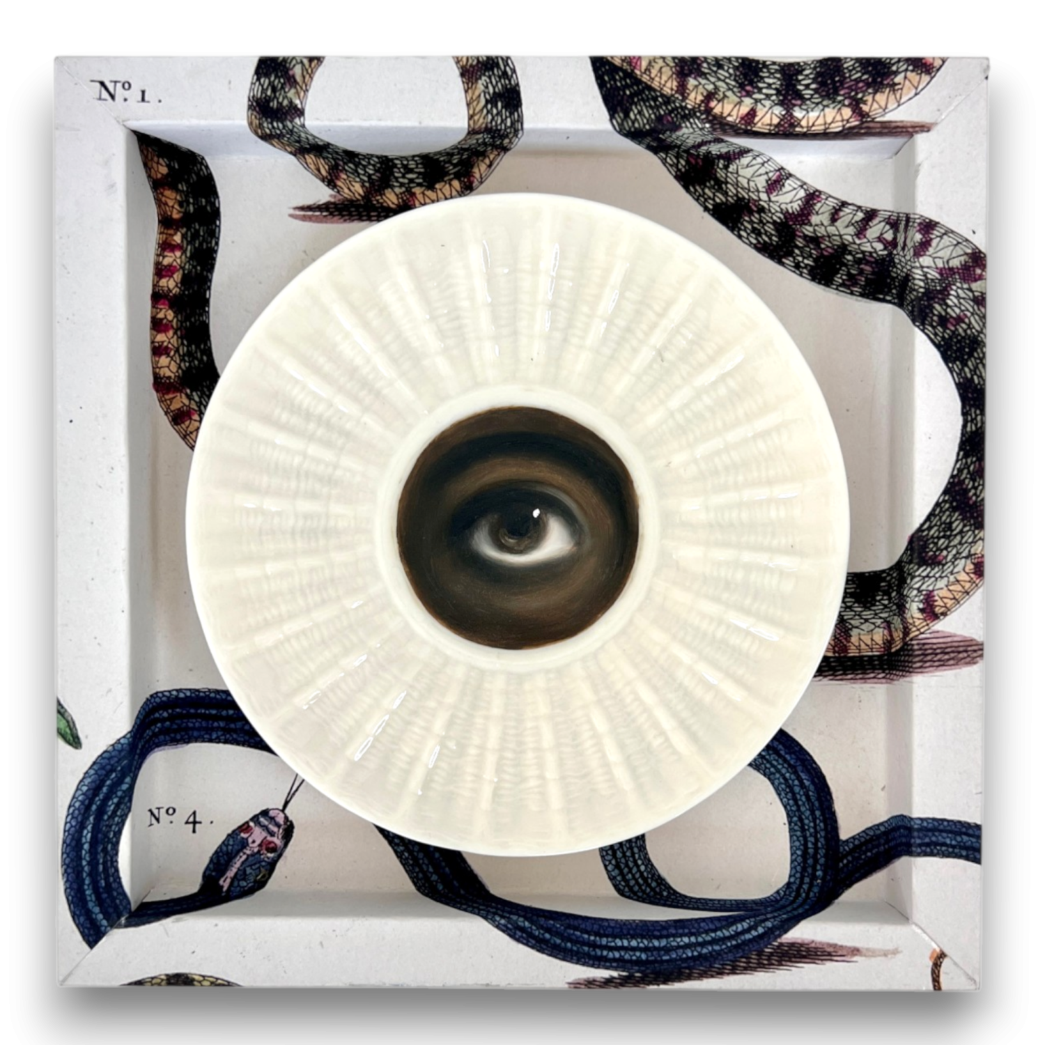 No. 3800 Lover’s Eye Painting on an Irish Belleek Shell Plate (Susannah Carson)