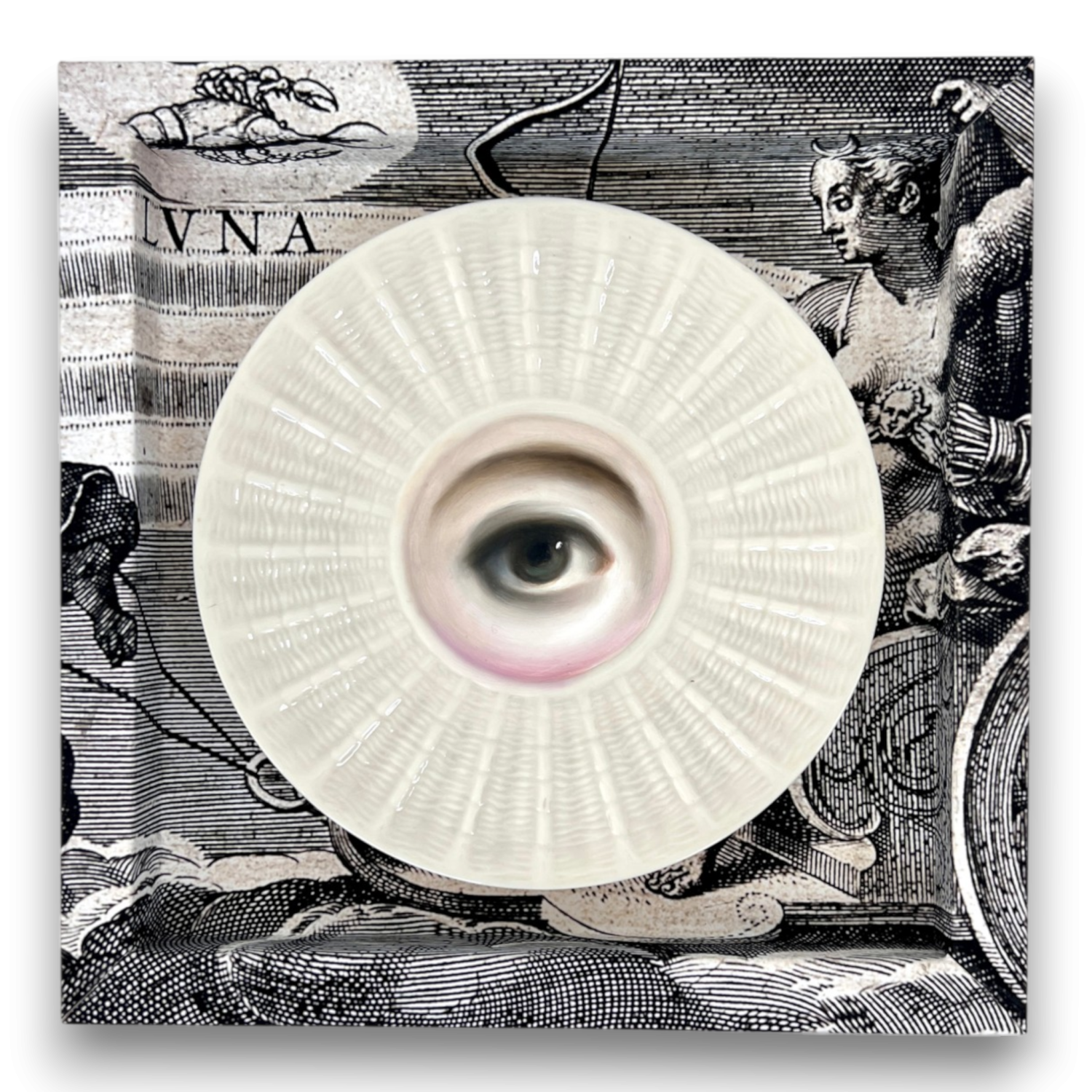 No. 3801 Lover’s Eye Painting on an Irish Belleek Shell Plate (Susannah Carson)