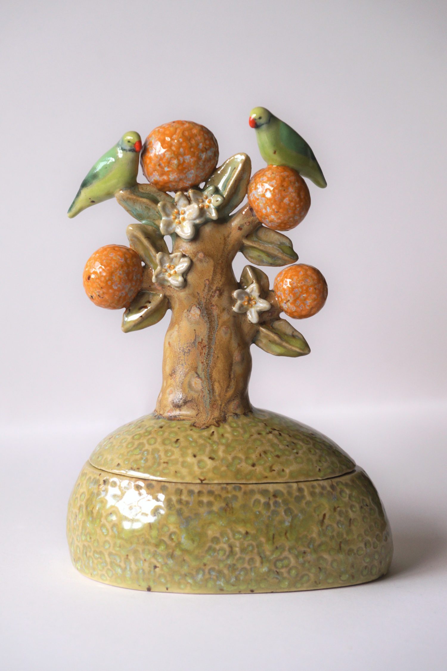 Parrots on an Orange Tree - Svetlana Solovaya